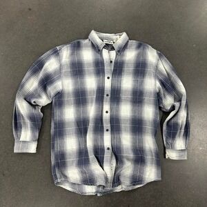 90s Northern Reflections Flannel blue & white button up shirt